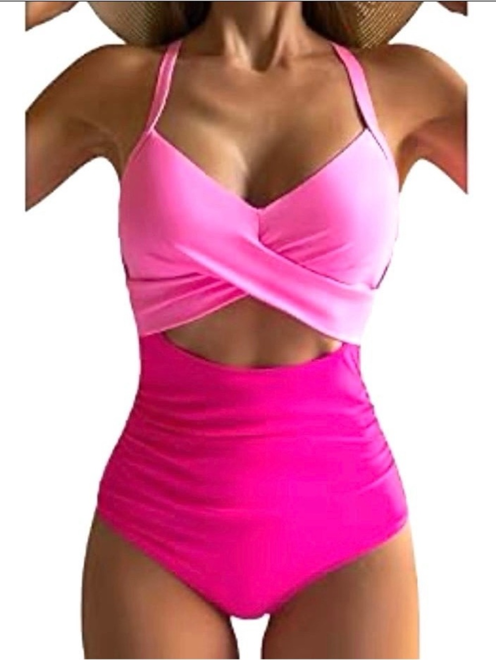 New Eomenie Women’s Pink One Piece Cutout Swimsuit / Small